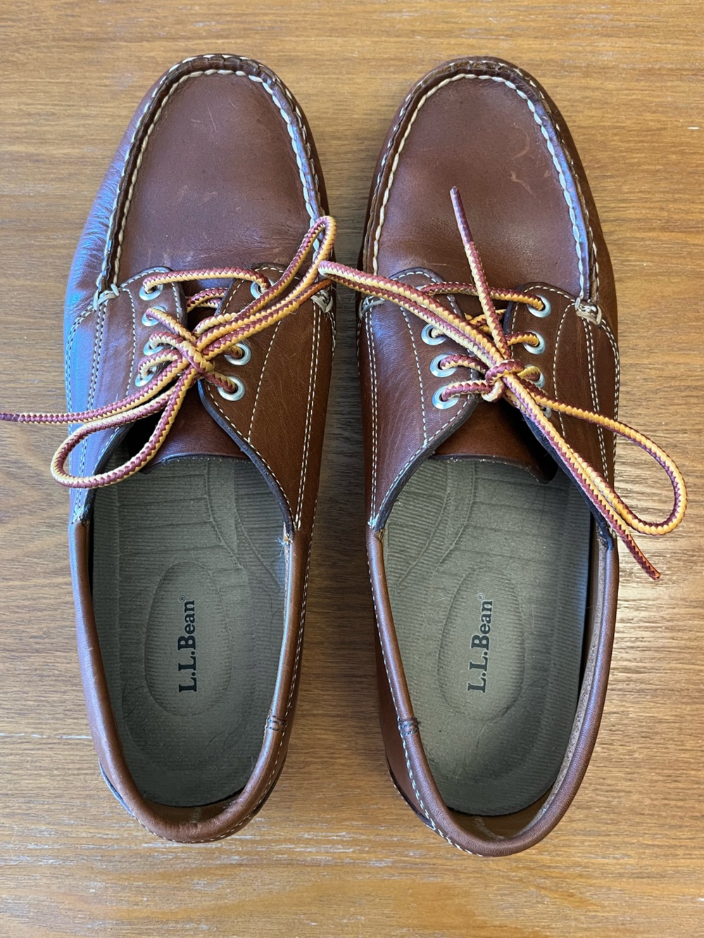 Classic L.L.Bean Leather Camp Moc Shoes Men’s 10.5 Wide Brown Moc Toe Shoes
